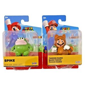 SPIKE‎ & TANOOKI MARIO Super Mario Jakks Pacific 2.5" Figures